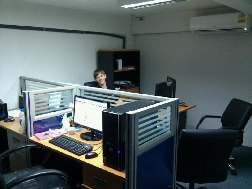 Our very first office, with no windows, 10 years ago
