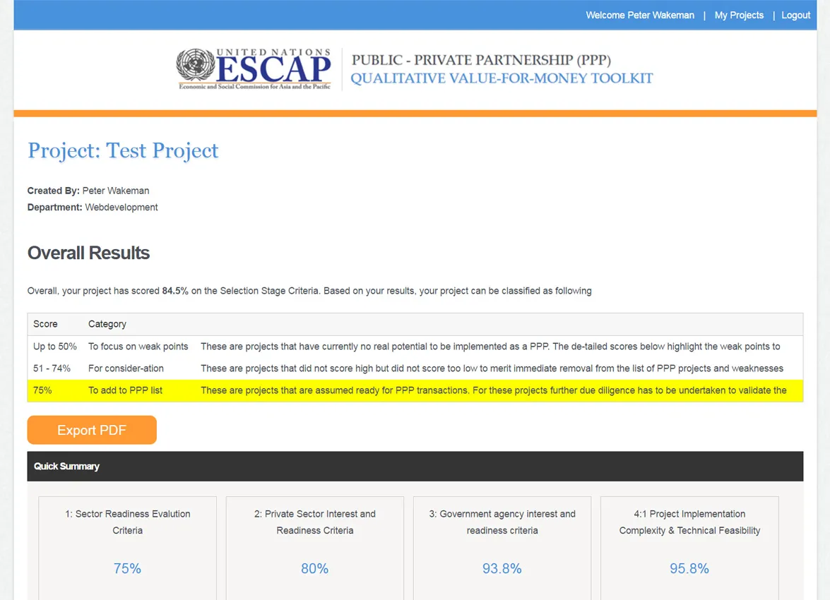 At the end of answering all questions a report is generated which tells the user score.