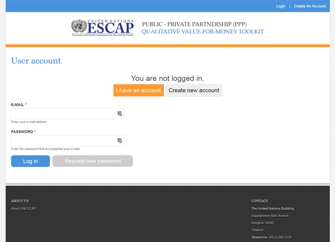 Login Page.