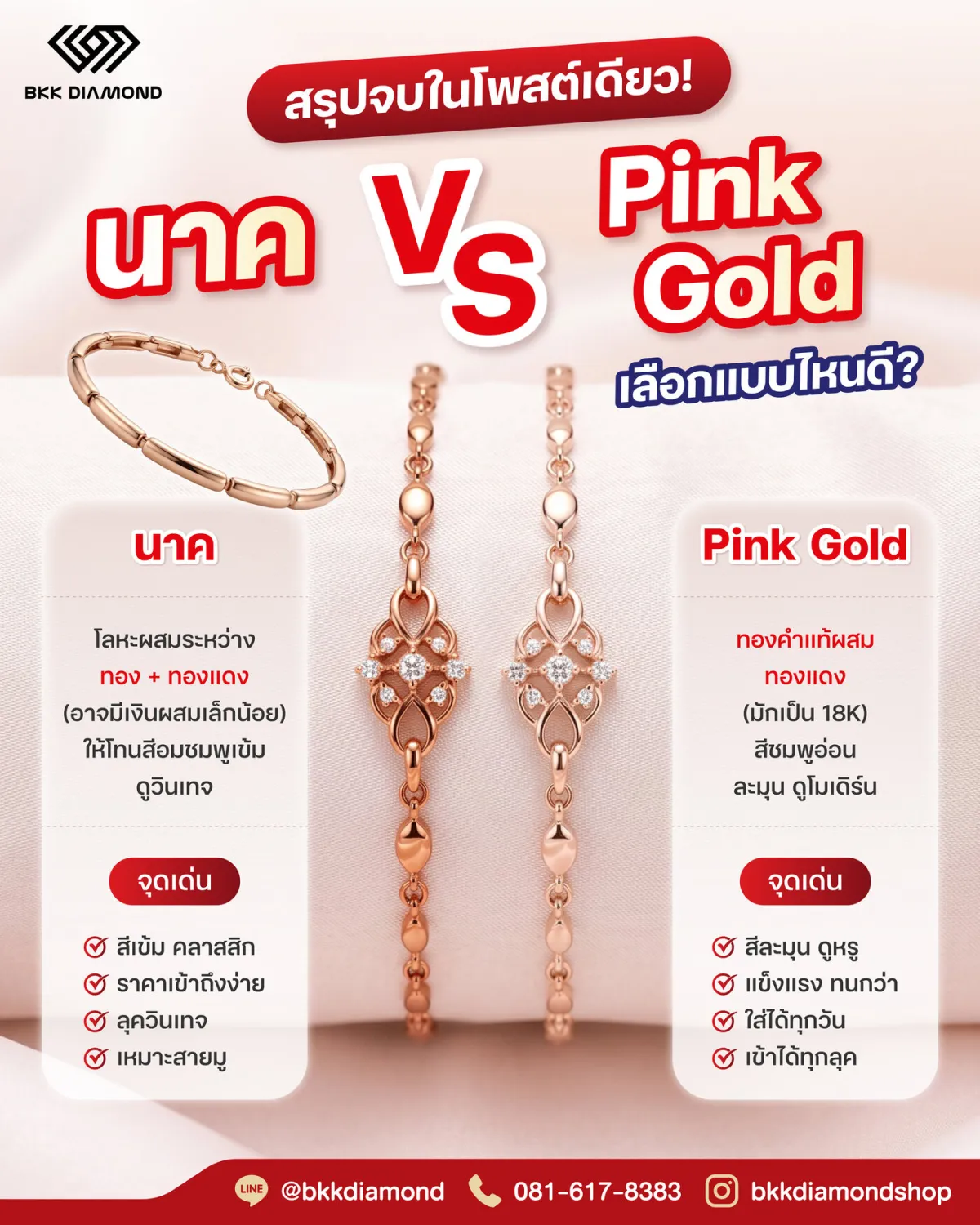 BKK Diamond social media post: naga gold versus pink gold
