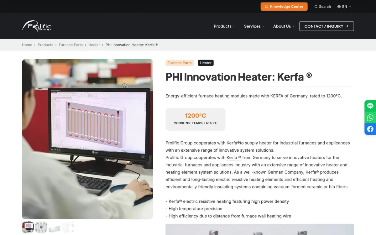 phiheating.com: Product page
